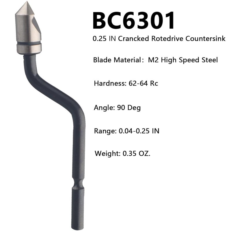 Askwhy BC6301 Countersink Blade – Chamfer Deburring Tool for Wood, Plastic, Aluminum, Copper, and Steel (0.25" Diameter) - Image 3